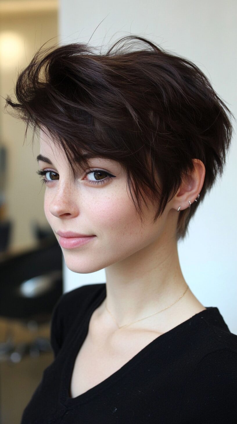 ## Trendy Angled Pixie Hairstyles: A Chic Statement