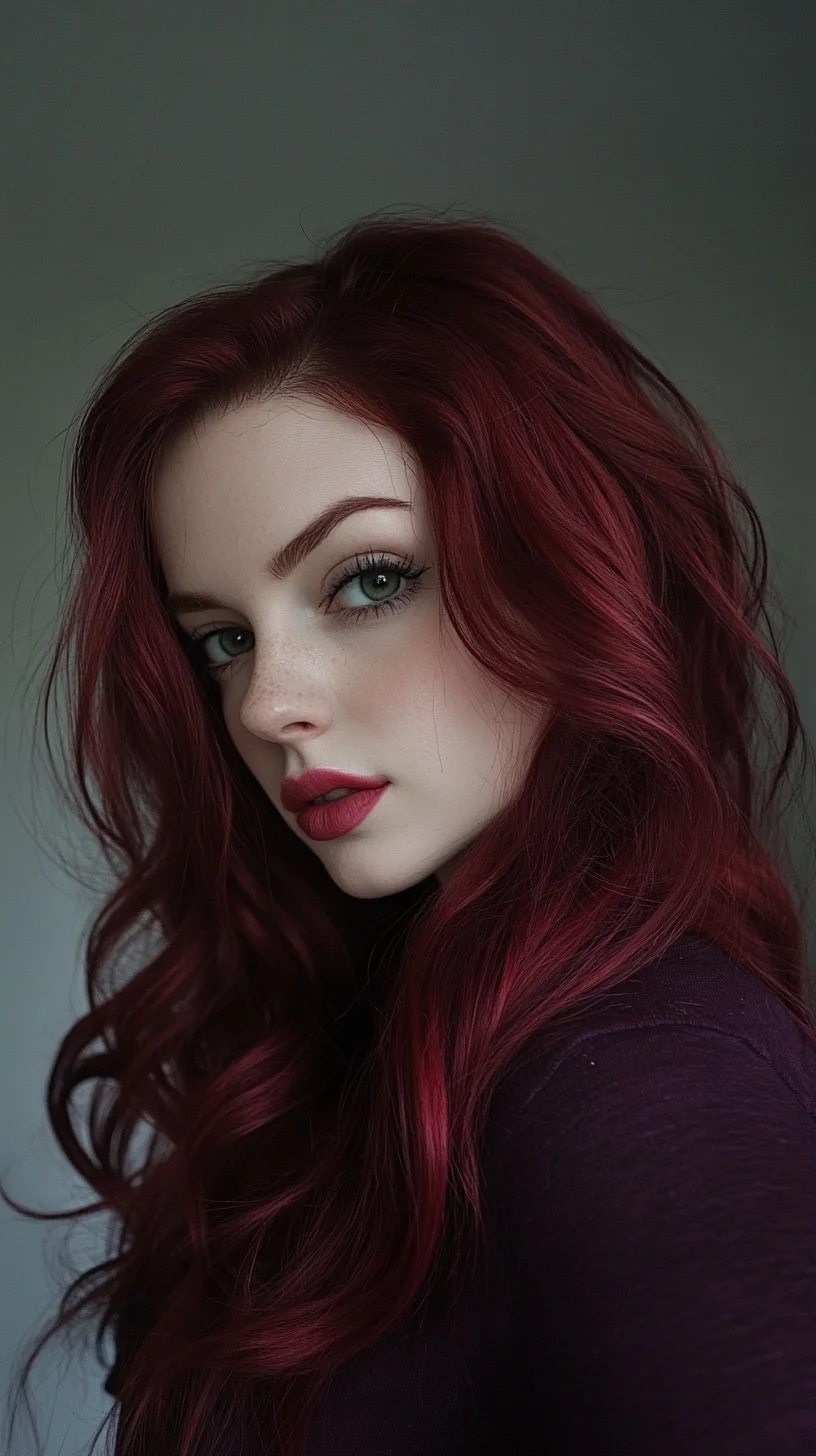 Bold and Beautiful: Luscious Deep Red Waves for a Striking Look