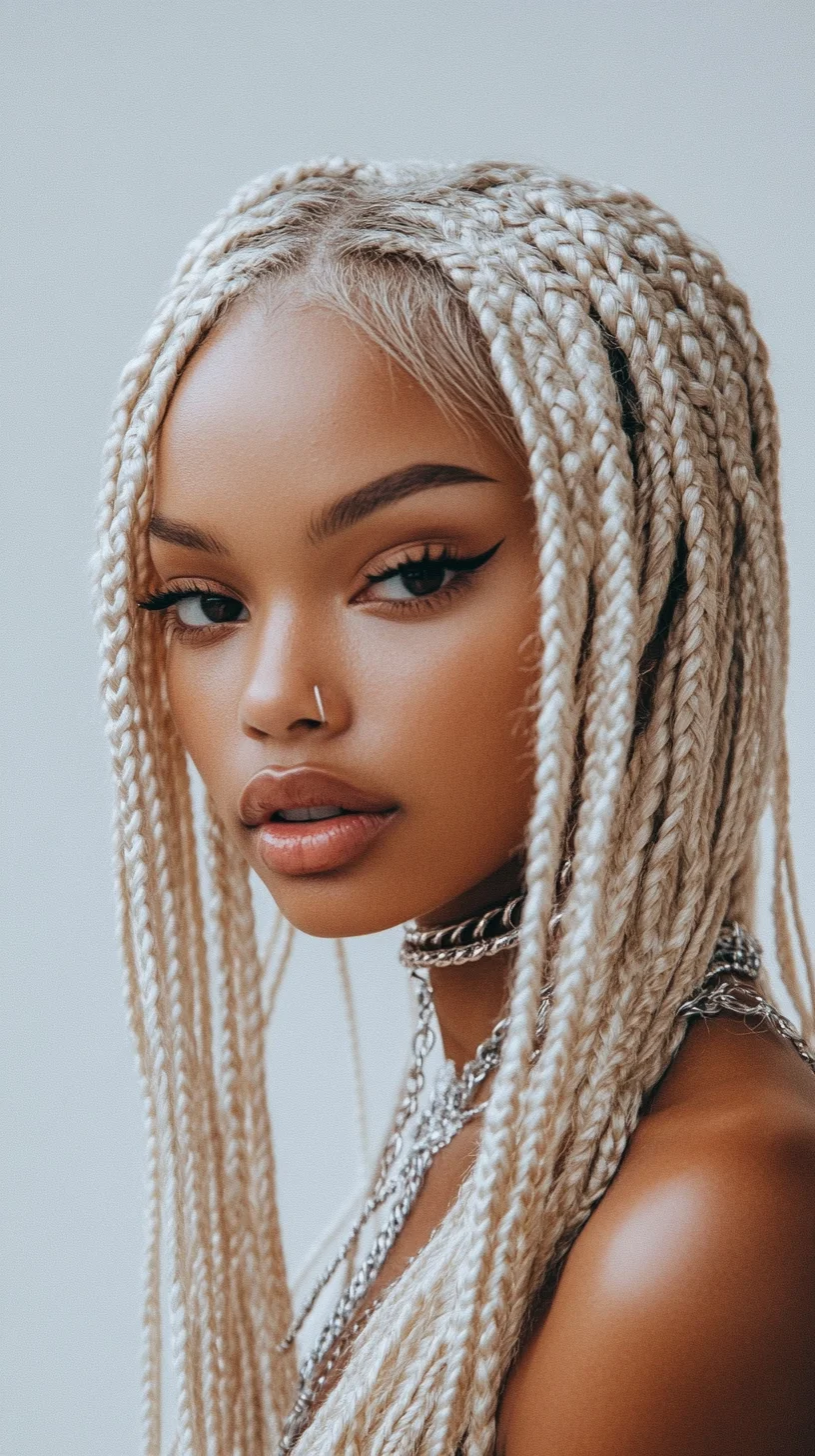 Bold and Beautiful: Stunning Long Braided Hairstyle for Effortless Glam