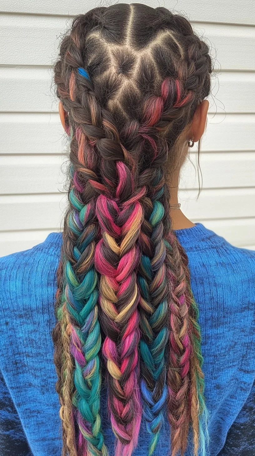 Bold and Beautiful: Vibrant Braids with a Fun Twist