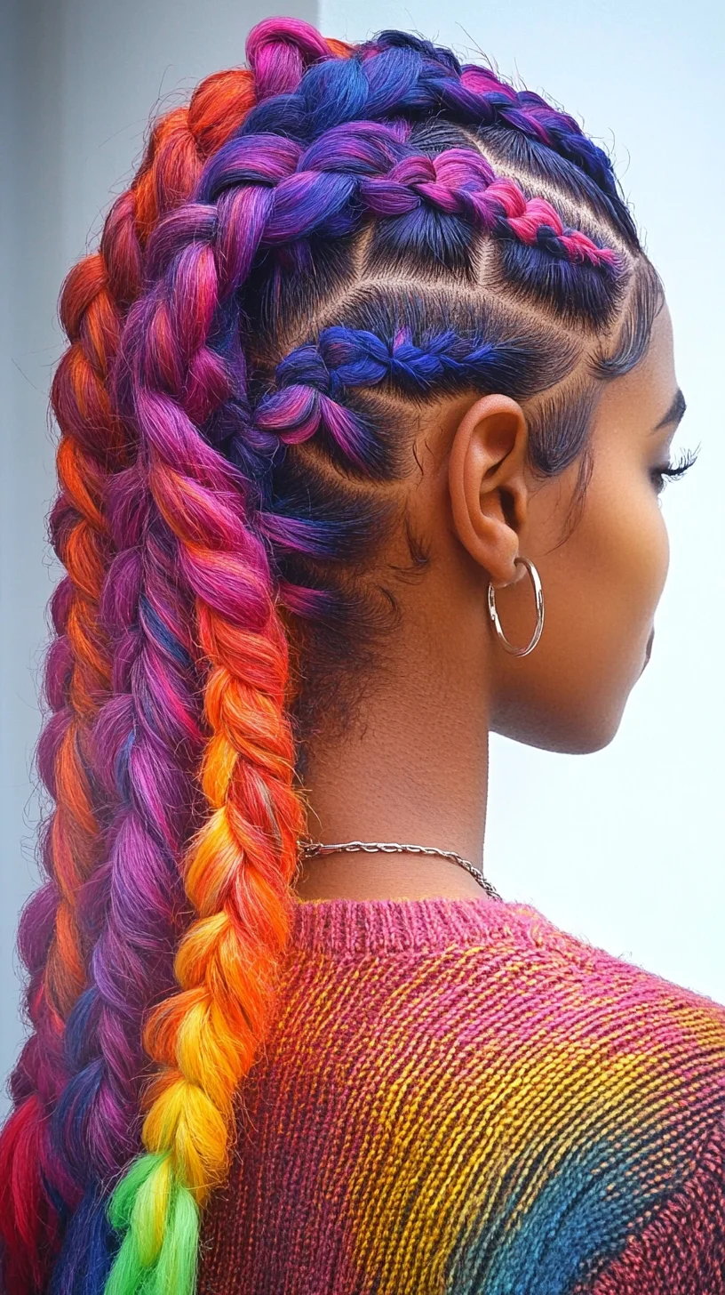 Bold and Colorful Braids: Unleash Your Inner Rainbow with Vibrant Styles!