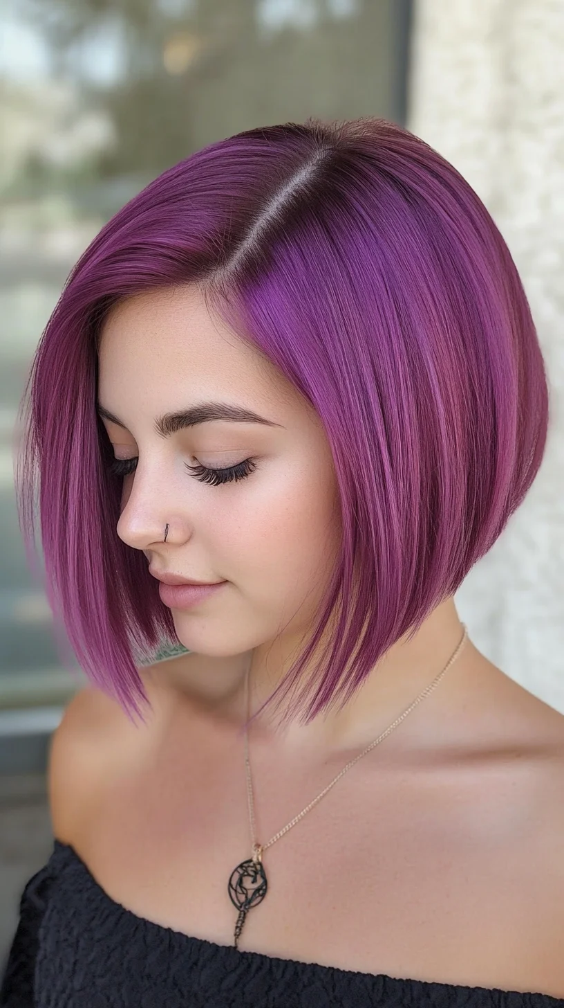 Bold and Stylish: The Chic Purple Bob That Turns Heads