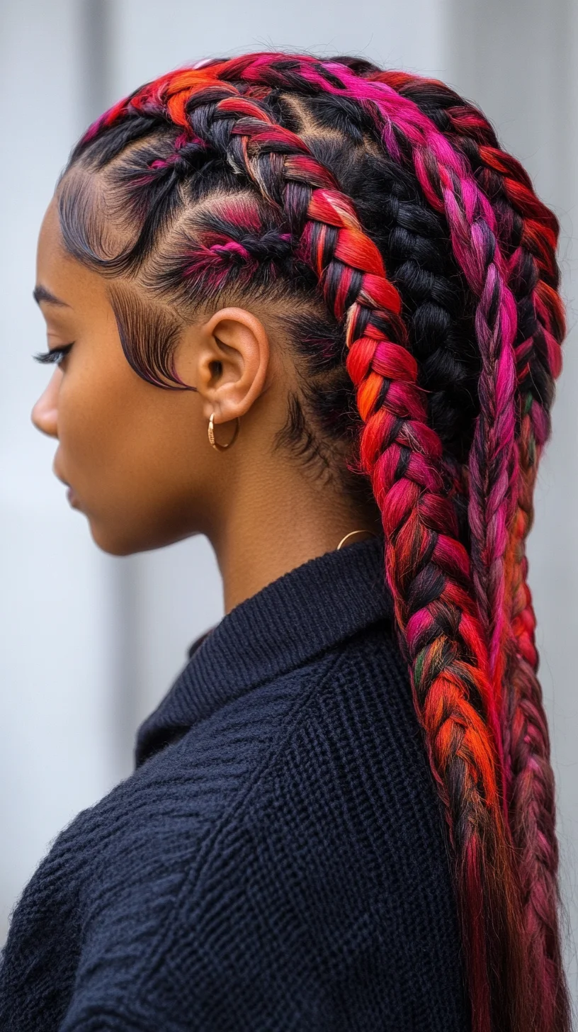 Bold and Vibrant: Stunning Braided Hairstyle Perfect for Making a Statement