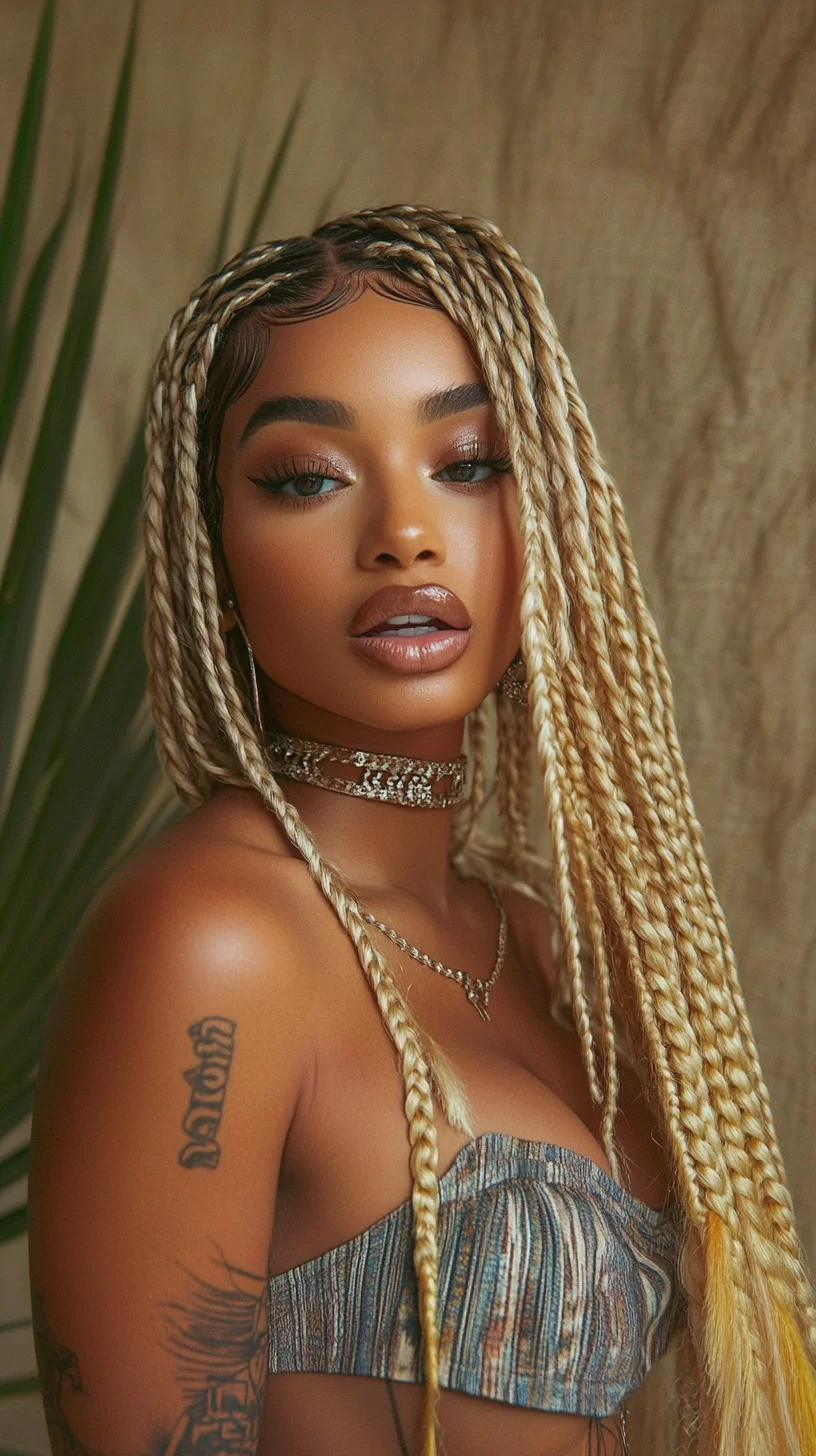 Bold Bohemian Goddess: Effortlessly Chic Blonde Box Braids