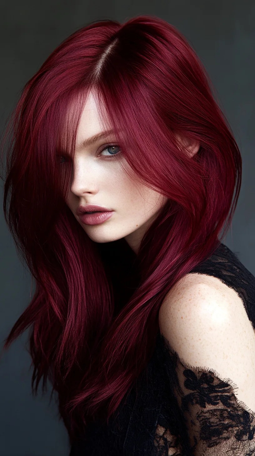 Bold Burgundy Layers: Elevate Your Look with Vibrant Color and Volume