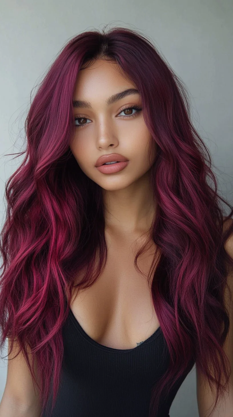 Bold Burgundy Waves: Embrace a Vibrant and Effortlessly Chic Look