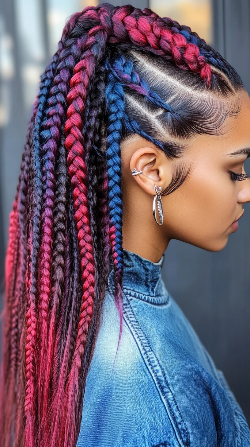 Bold Two-Tone Braids: A Striking Fusion of Color and Style