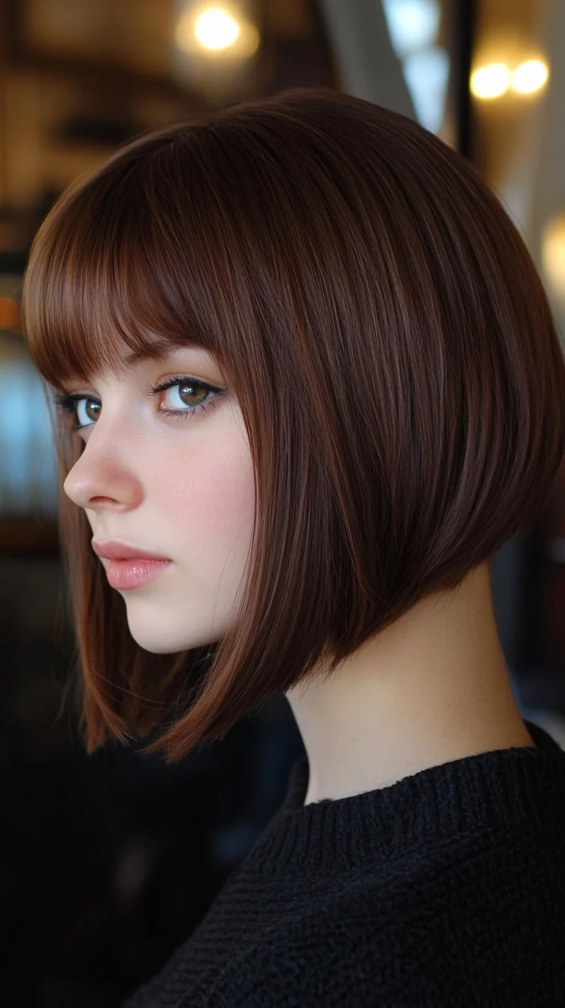 Chic and Modern: The Flattering Angular Bob with Bangs