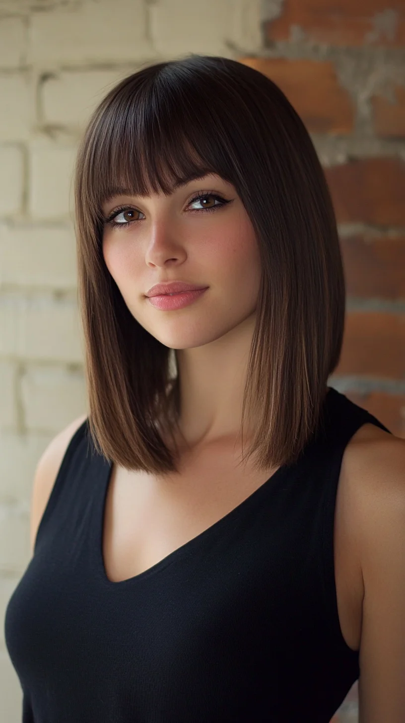 Chic and Sleek: The Modern Blunt Bob with Fringe