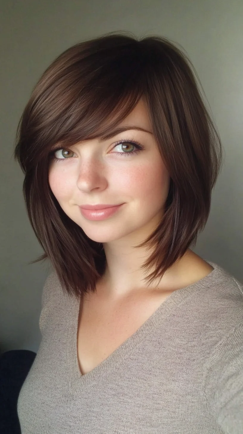 Chic Layered Bob with Side-Swept Bangs for Effortless Elegance