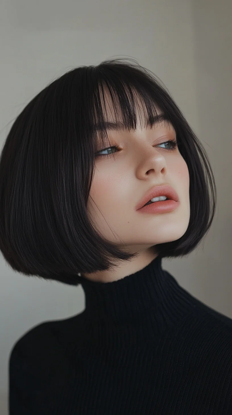 Chic Textured Bob with Subtle Bangs: A Modern Twist on the Classic Look