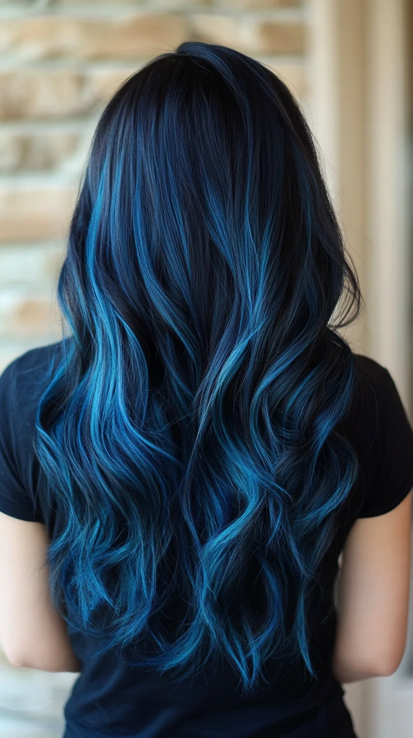 Dazzling Dark Waves with Electric Blue Highlights