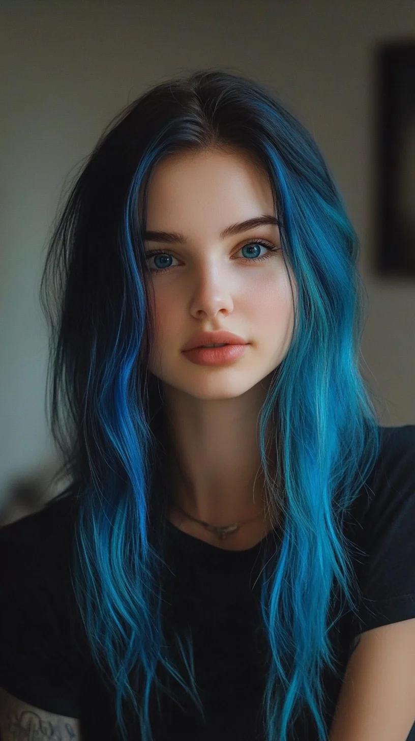 Dreamy Ocean Waves: Bold Blue Highlights for a Stunning Look