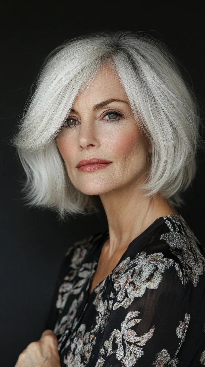 Effortless Elegance: The Chic Modern Gray Bob with Soft Layers