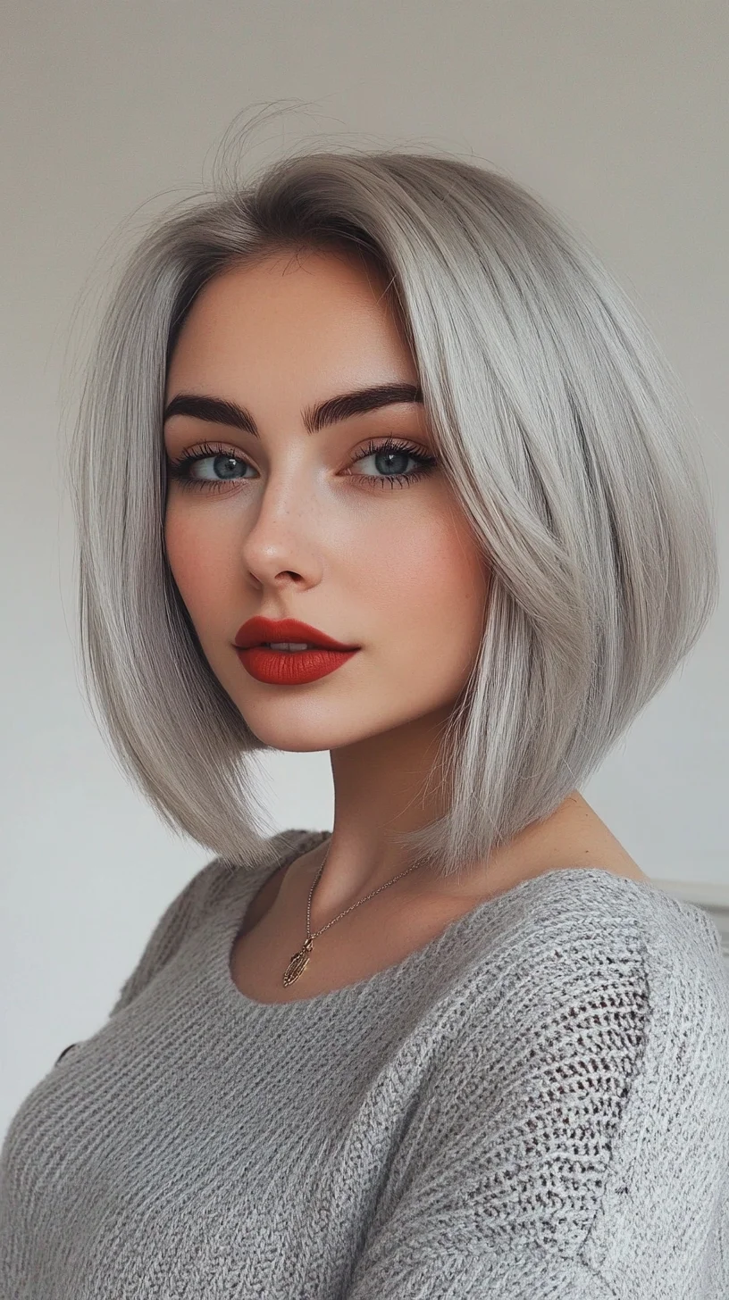 Effortless Elegance: The Chic Silver Blunt Bob