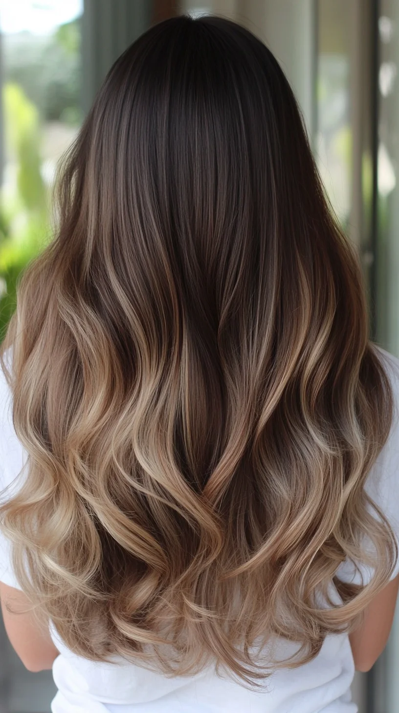 Effortless Glam: Gorgeous Long Waves with Luscious Ombre Highlights