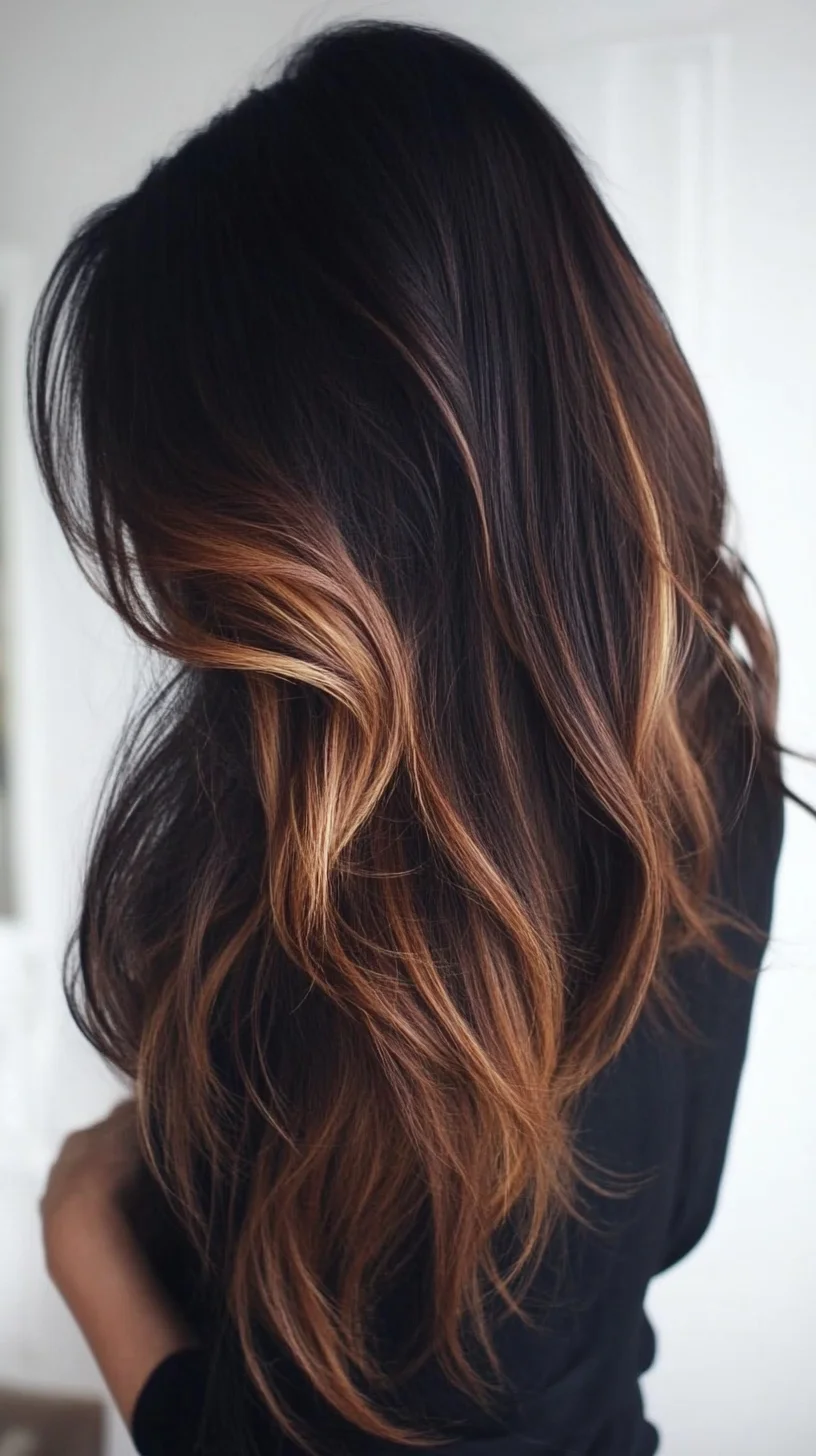 Effortless Waves: A Stunning Blend of Dark Roots and Sun-Kissed Highlights