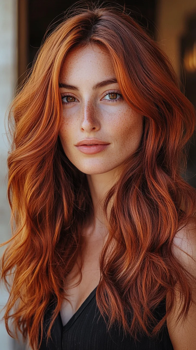 Effortless Waves: Embrace Luscious Red Locks with Vibrant Volume