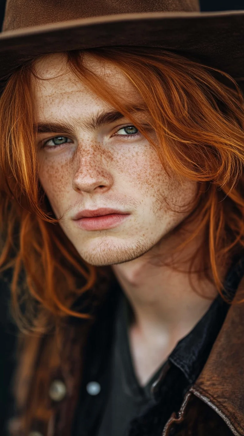 Effortlessly Bold: The Stunning Flow of Long, Copper-Auburn Locks