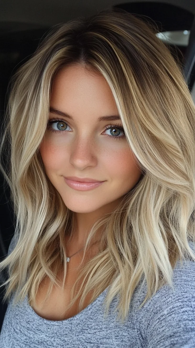 Effortlessly Chic Beach Waves with Sun-Kissed Highlights