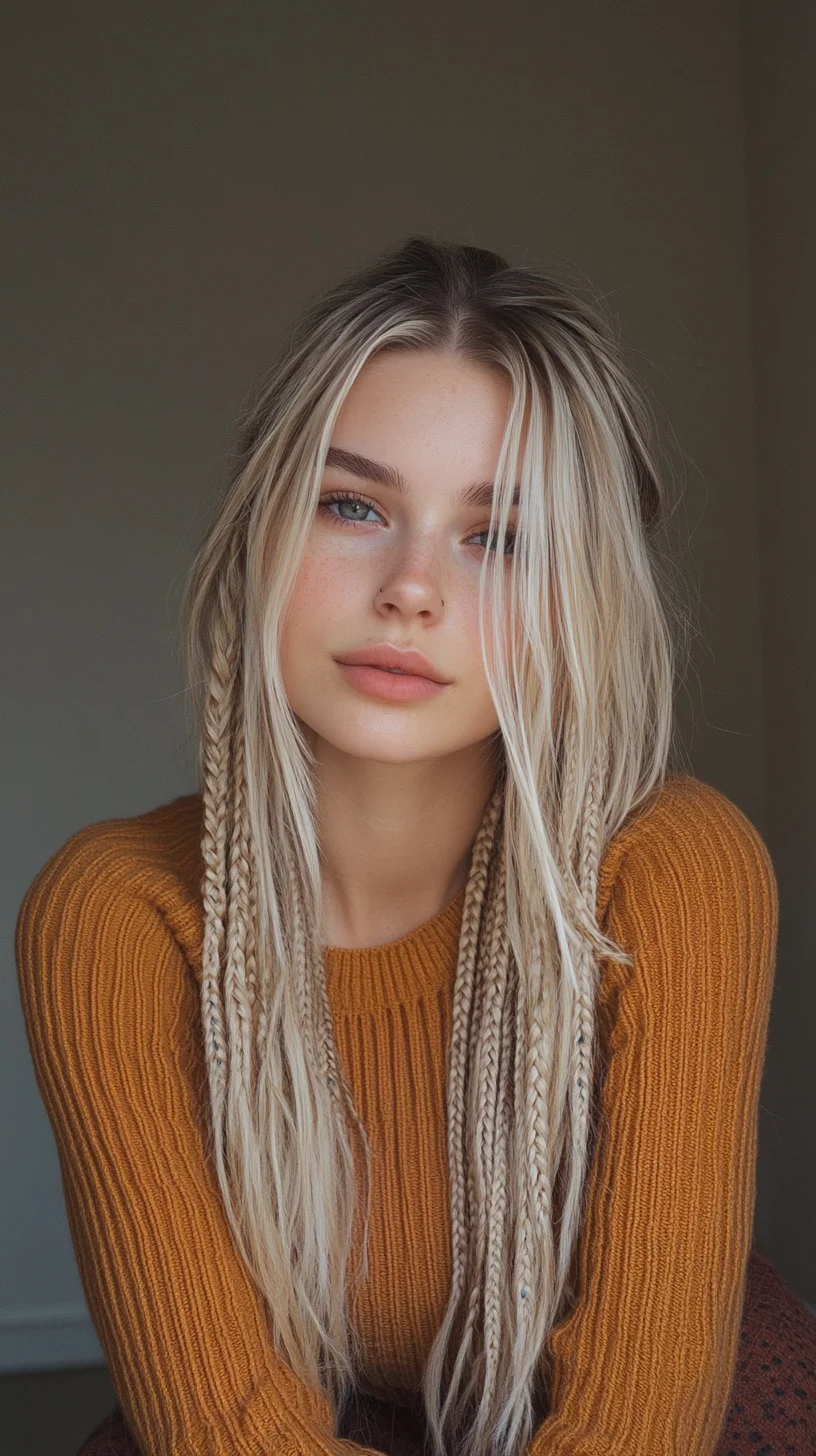 Effortlessly Chic: Boho Braids with Beachy Waves for a Flawless Look