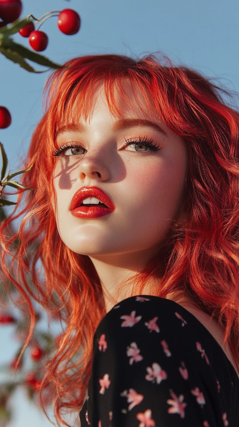 Effortlessly Chic: Embrace Vibrant Curls with Bold Bangs