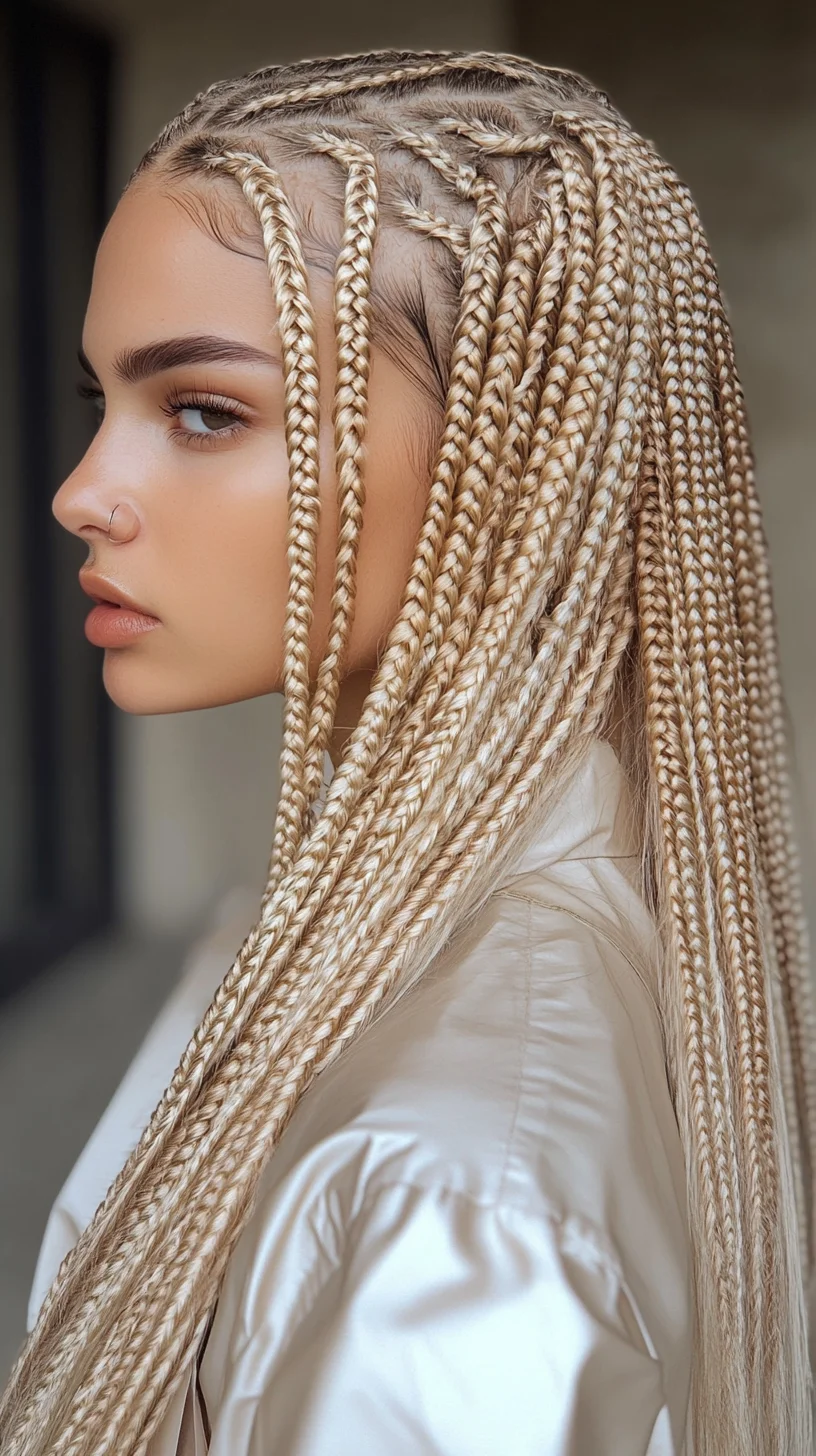 Effortlessly Chic: Flawlessly Braided Long Blonde Box Braids