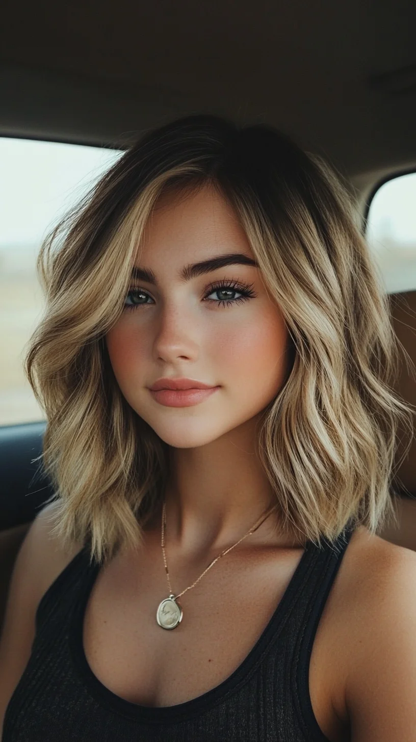 Effortlessly Chic Lob: Perfectly Tousled Waves for Any Occasion