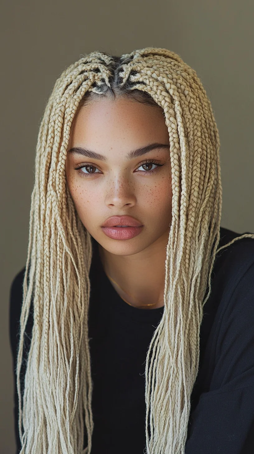 Effortlessly Chic: Long Blonde Box Braids That Turn Heads