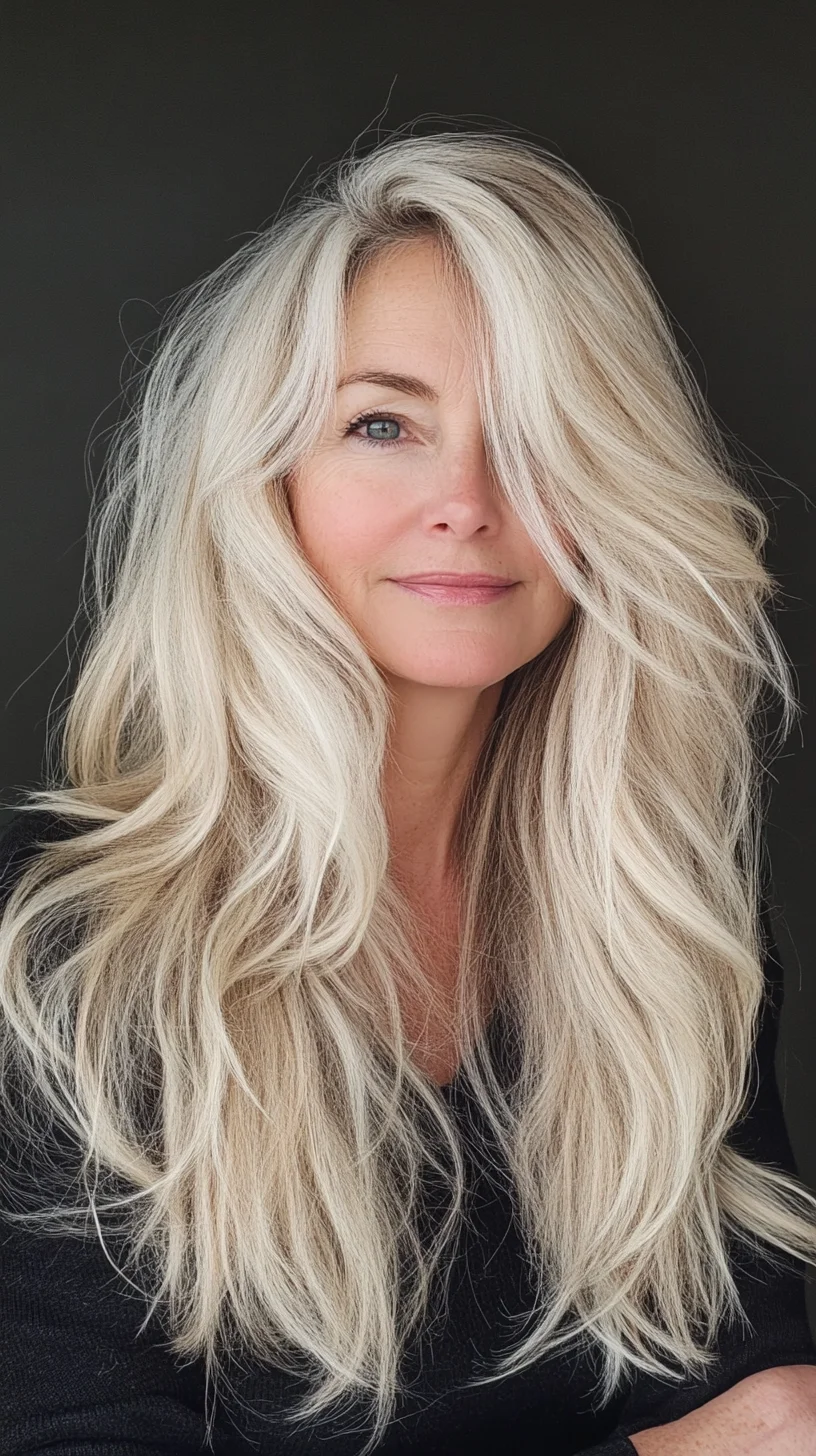 Effortlessly Chic Long Layers with Vibrant Blonde Highlights