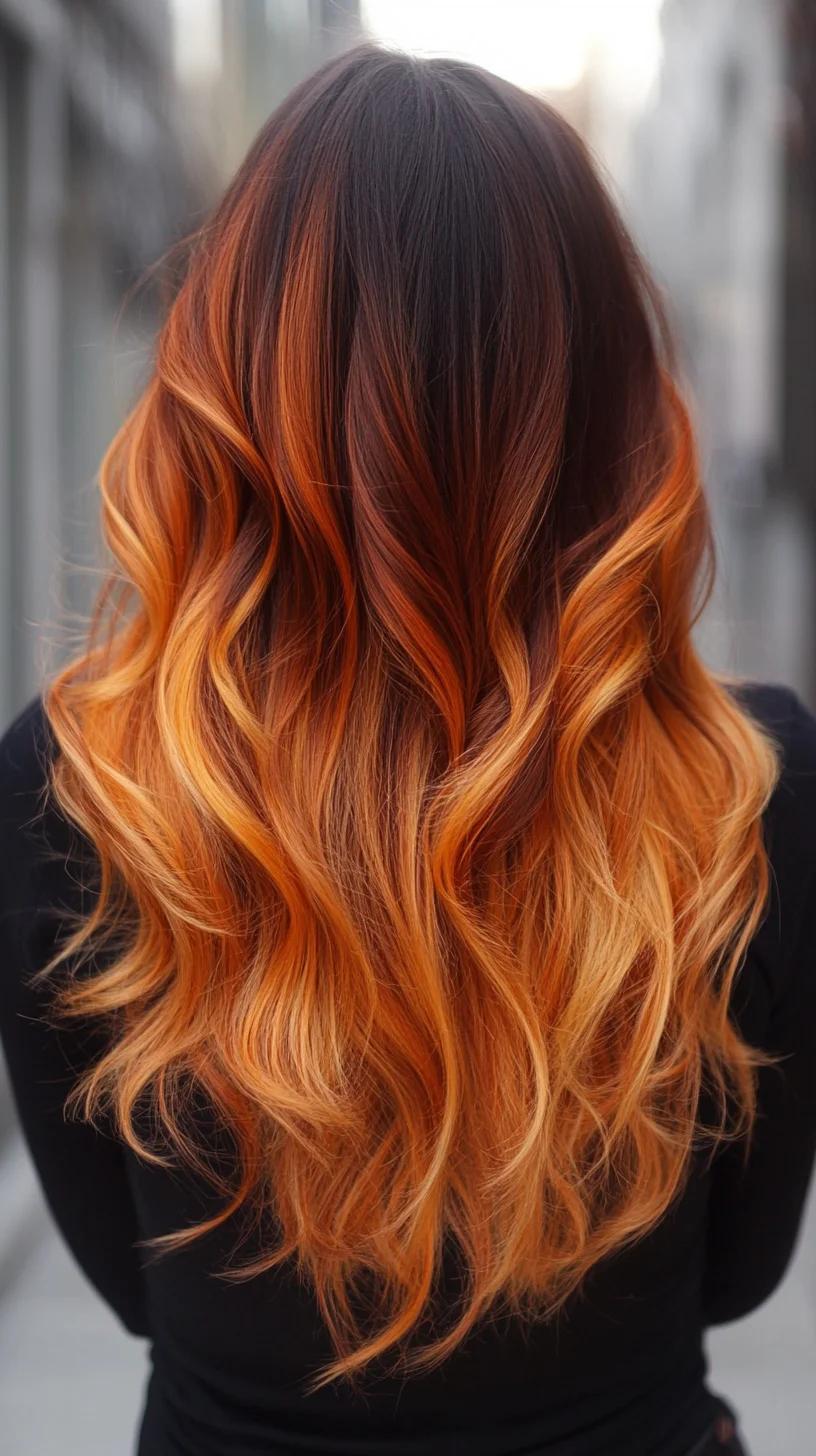 Effortlessly Chic Ombre Waves: A Fiery Blend of Summer Shades