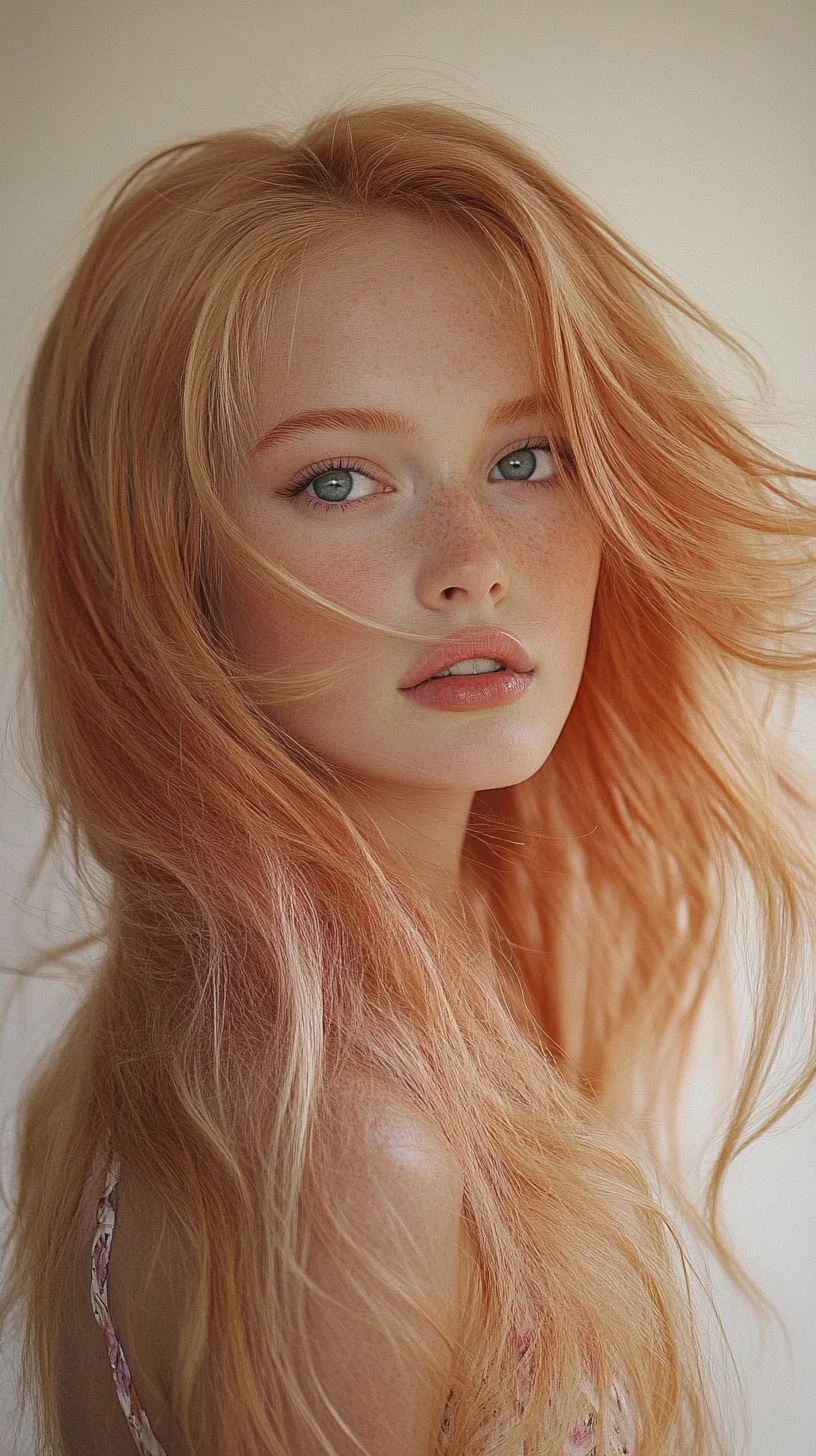 Effortlessly Chic: The Flowy Textured Waves with Warm Peach Tones