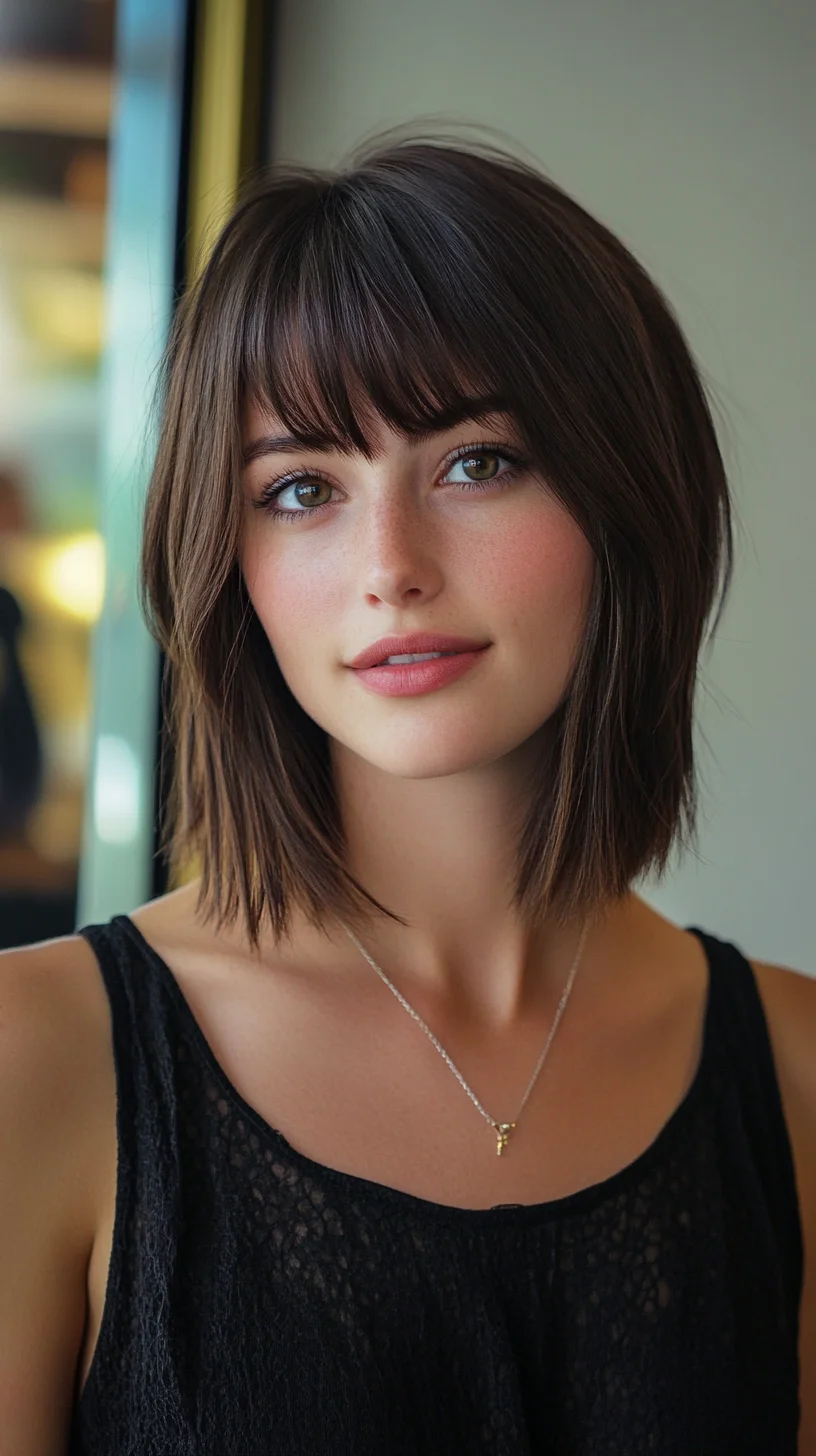 Effortlessly Chic: The Modern Blunt Bob with Soft Bangs for a Fresh Look