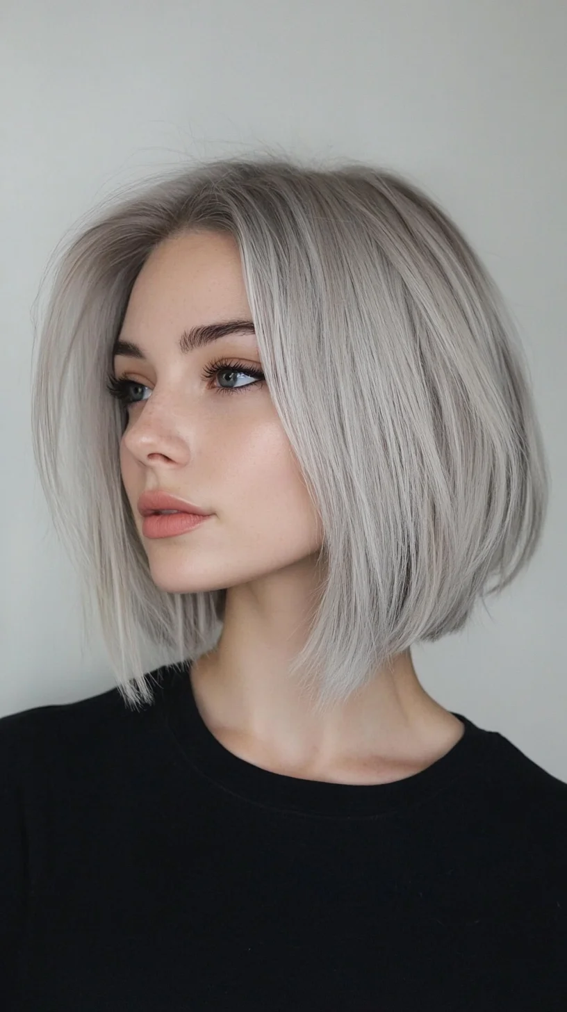 Effortlessly Chic: The Modern Blunt Bob with Subtle Textured Layers