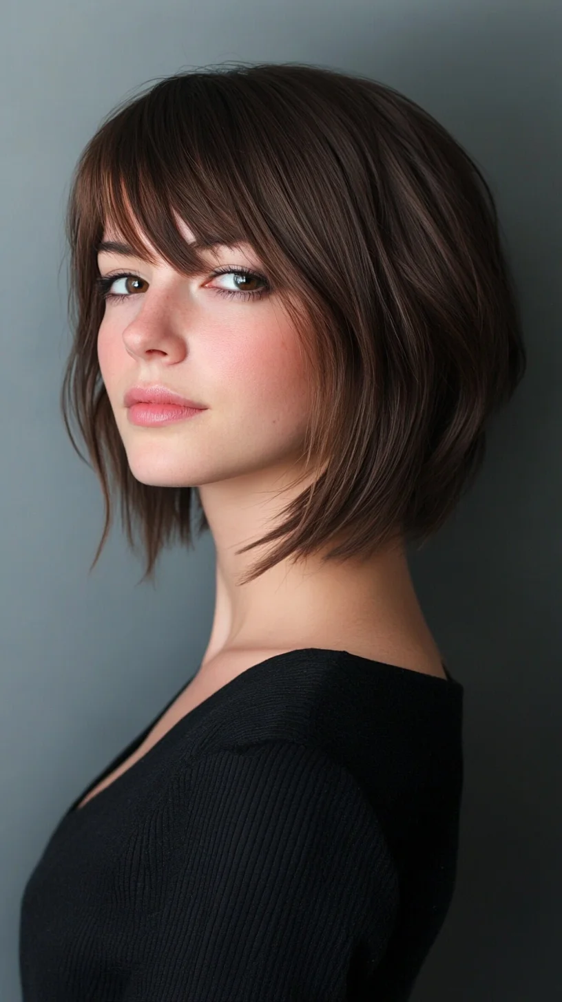 Effortlessly Chic: The Modern Textured Bob with Face-Framing Bangs