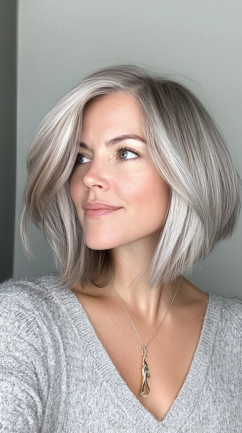 Effortlessly Chic: The Modern Textured Lob with Subtle Highlights