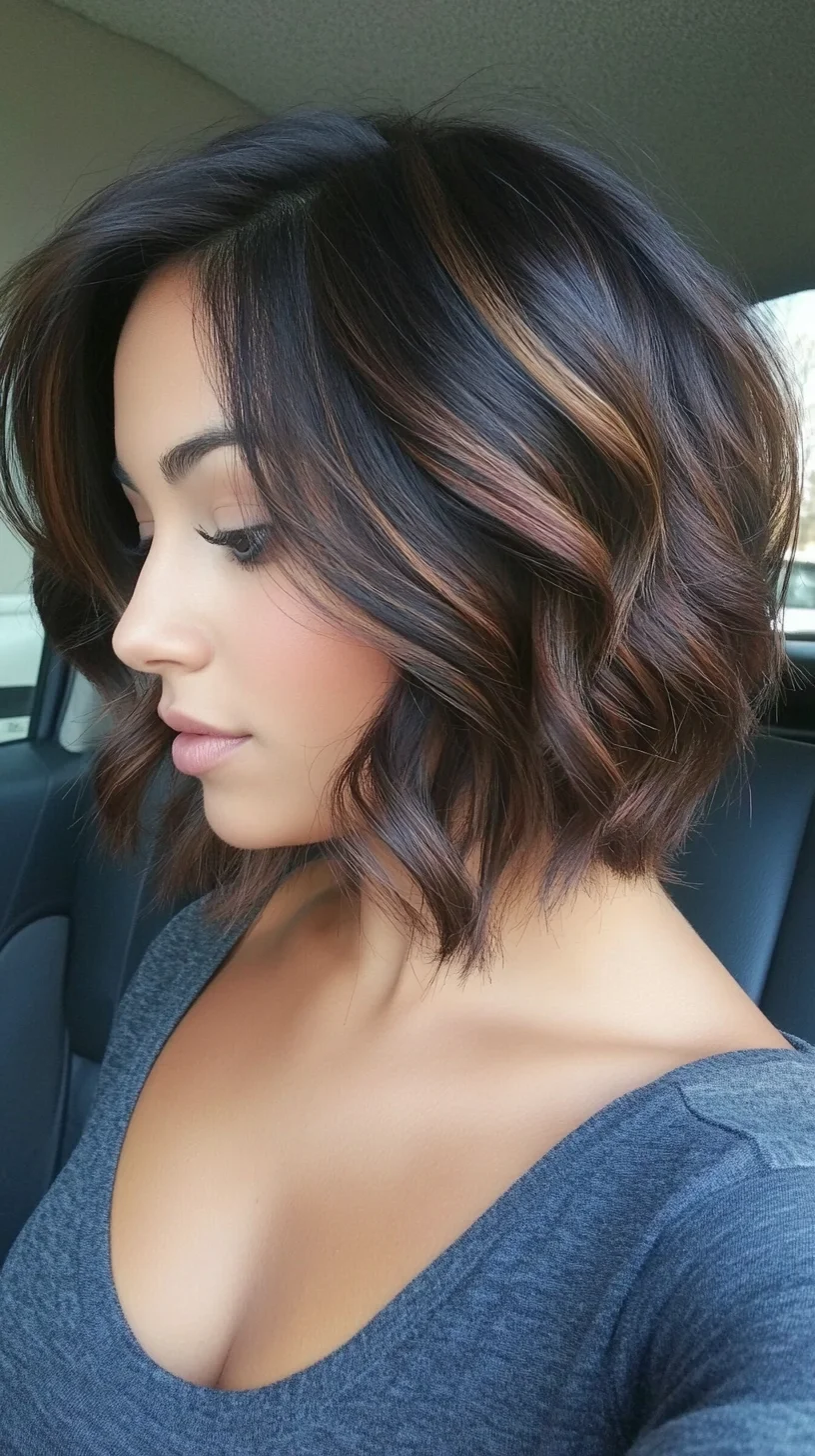 Effortlessly Chic: The Modern Textured Lob with Subtle Highlights