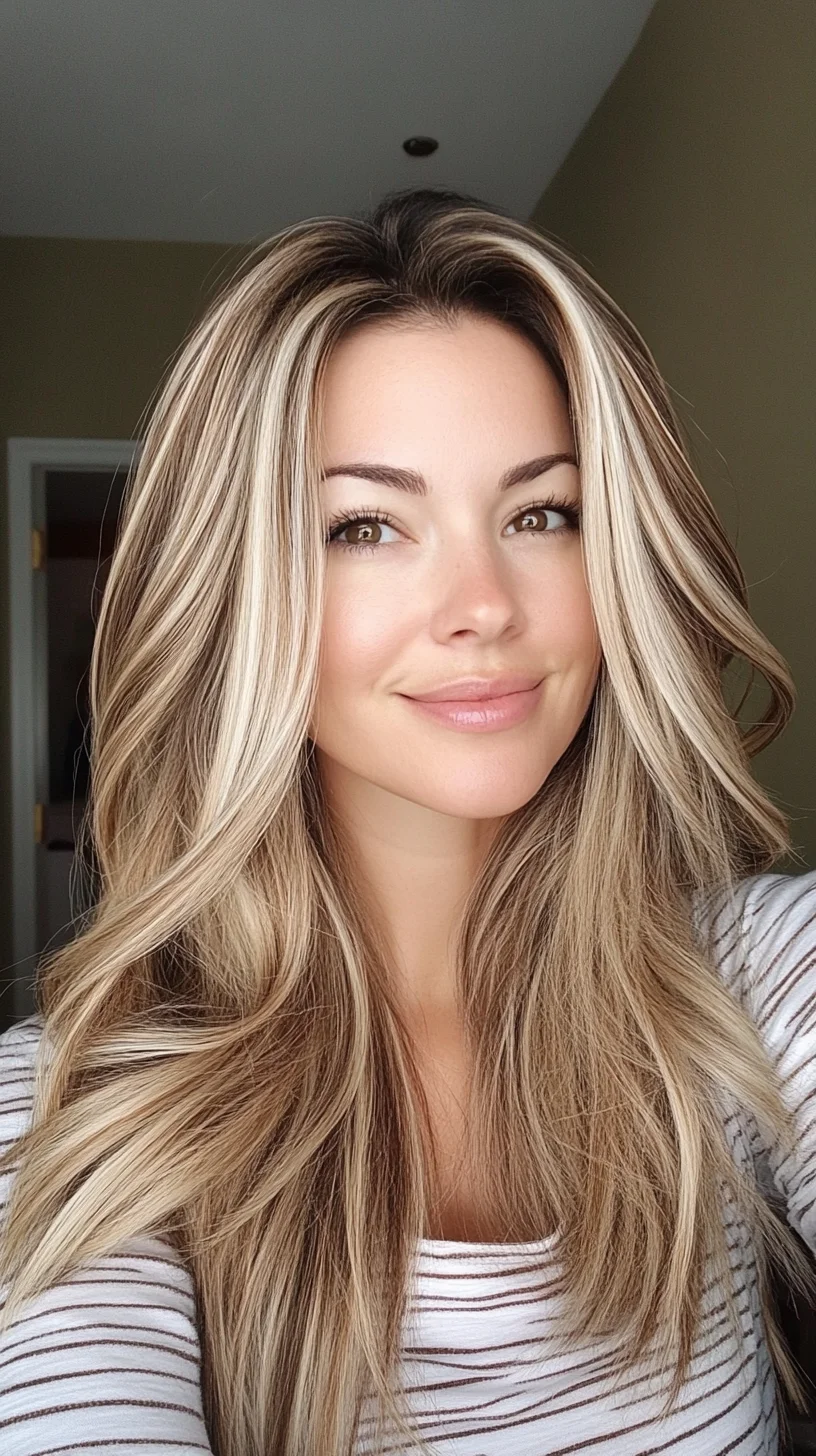 Effortlessly Chic: The Stunning Long Layers with Balayage Highlights