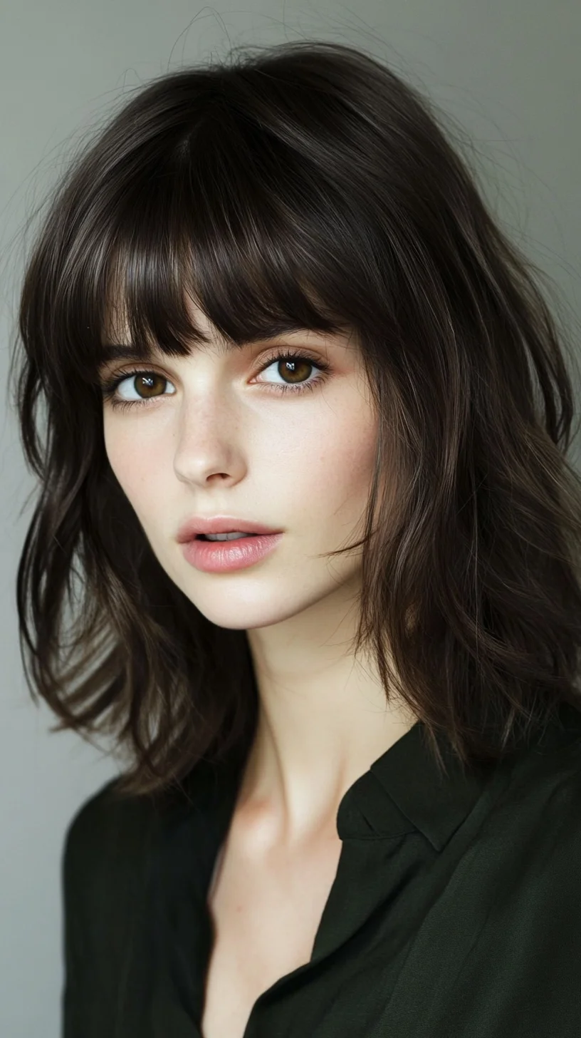 Effortlessly Chic: The Textured Bob with Soft Bangs