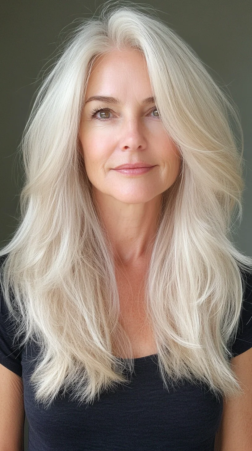 Effortlessly Chic: The Timeless Elegance of Long, Layered Silver Tresses