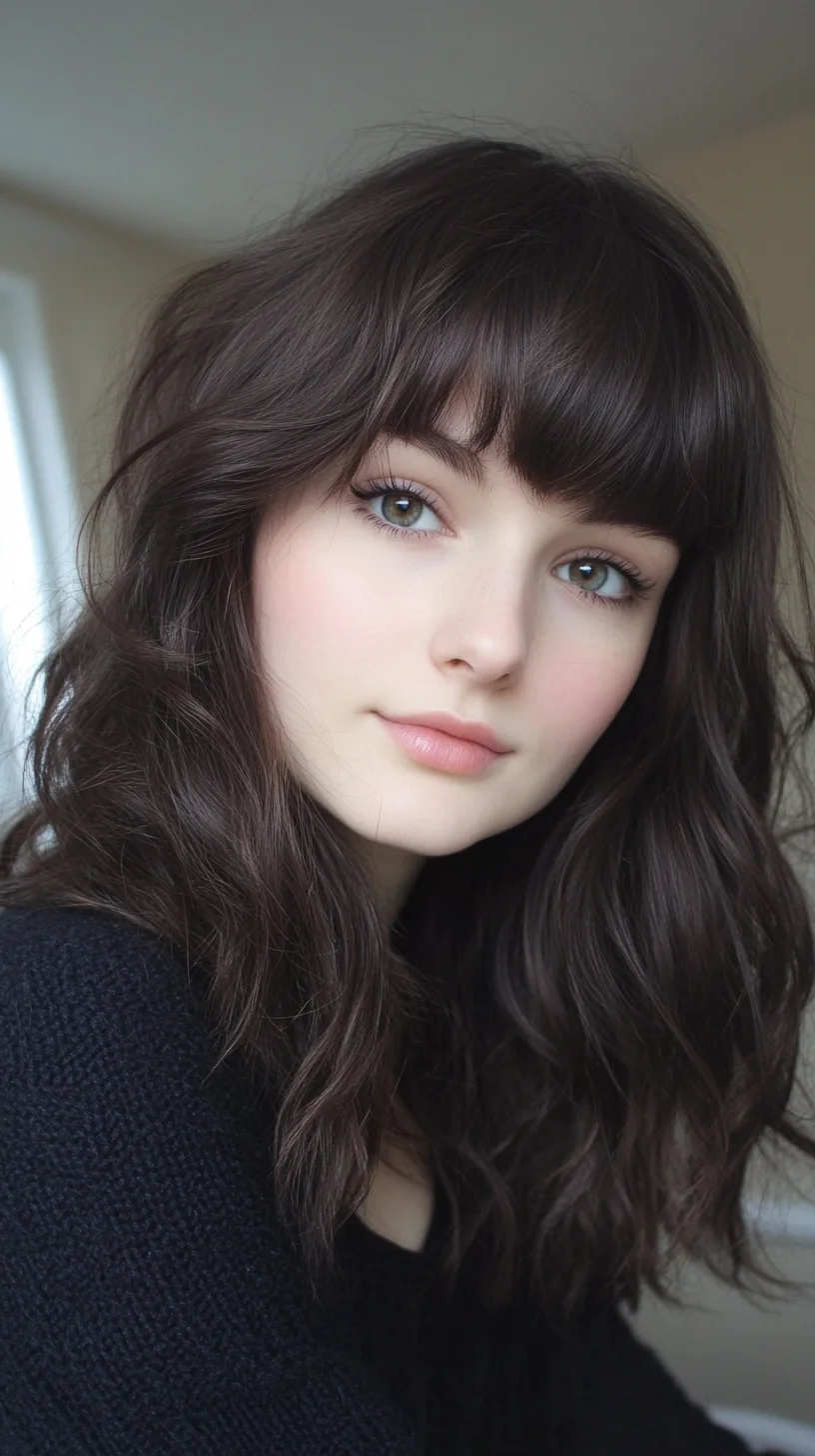 Stunning Dark Brown Haircuts with Bangs: Trendy Styles for a Chic Look