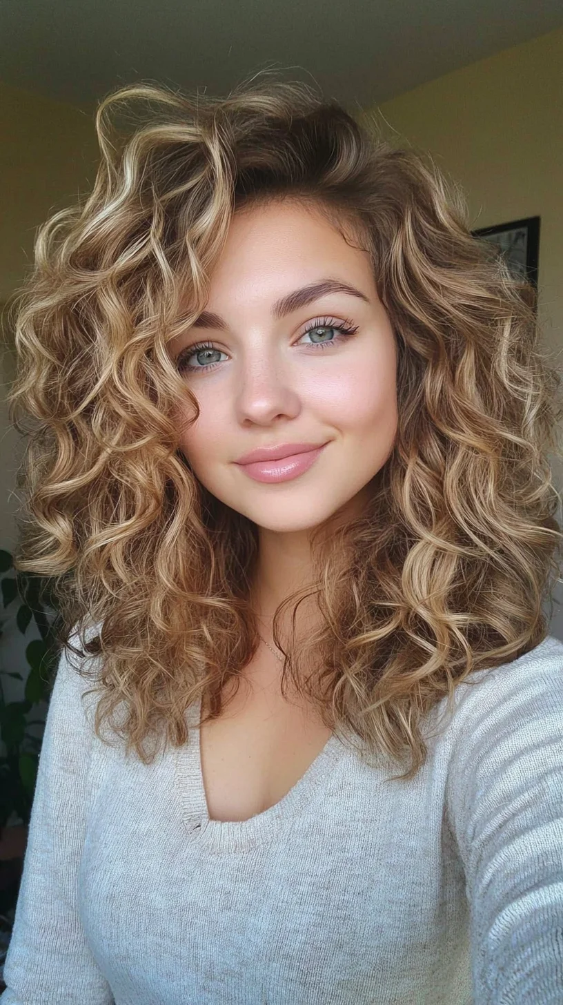 Effortlessly Chic: Voluminous Curly Locks with a Lively Bounce