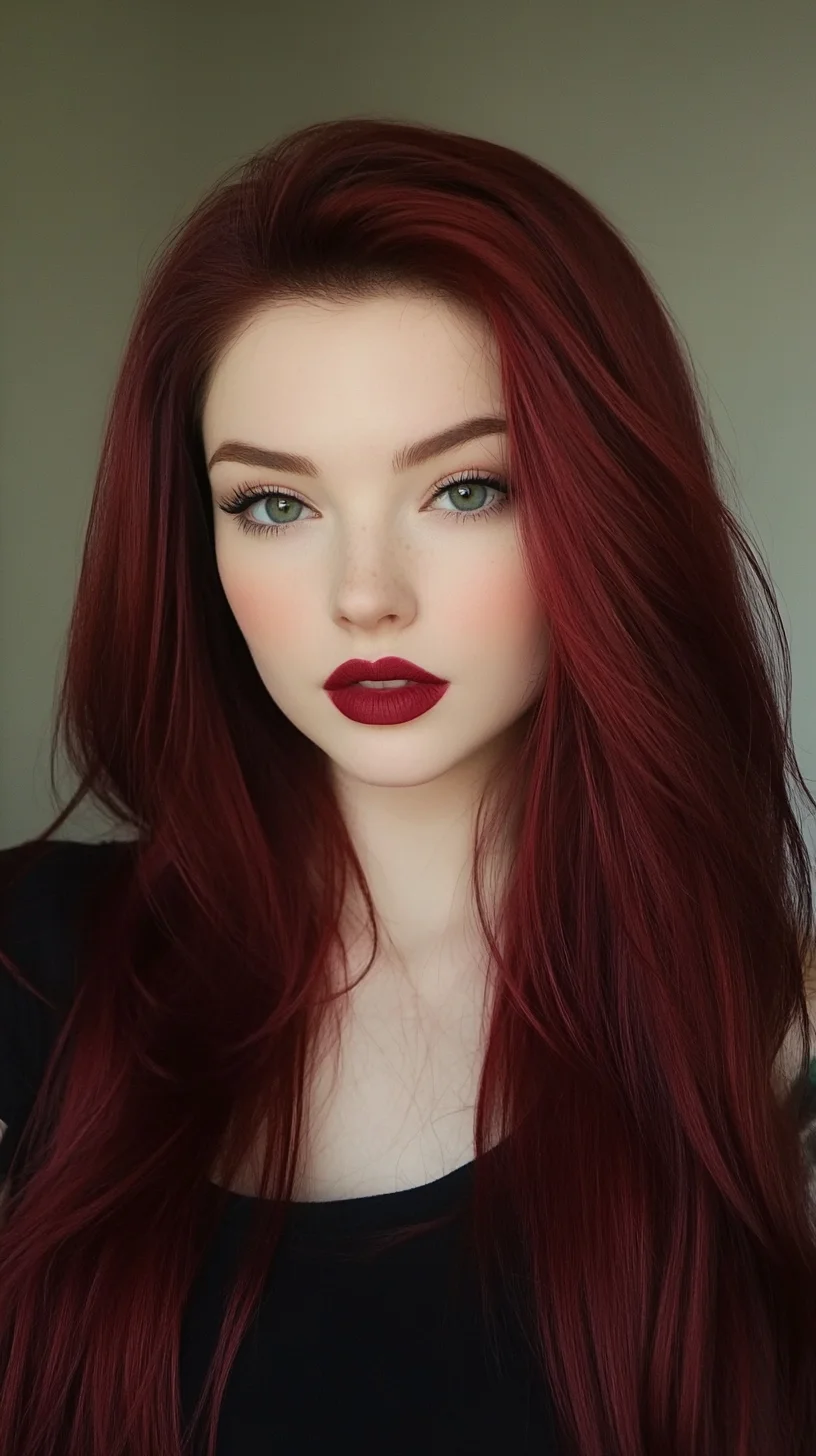 Effortlessly Glamorous Deep Red Waves: A Showstopper for Every Occasion