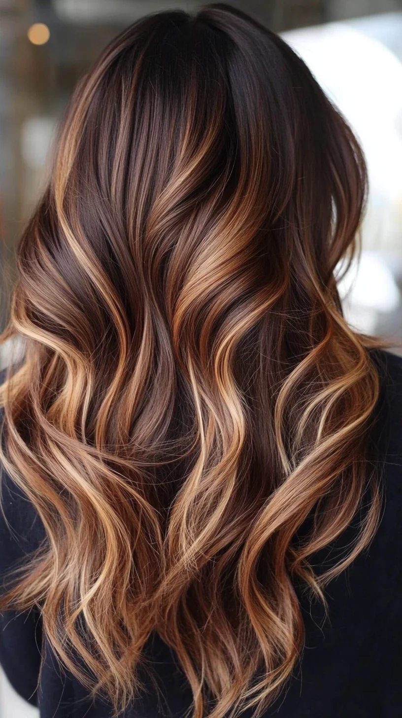 Effortlessly Glamorous: Luxurious Waves with Luscious Balayage Highlights