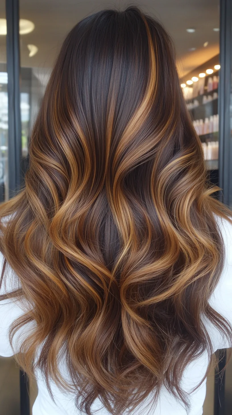 Effortlessly Glamorous Waves with Radiant Balayage Highlights