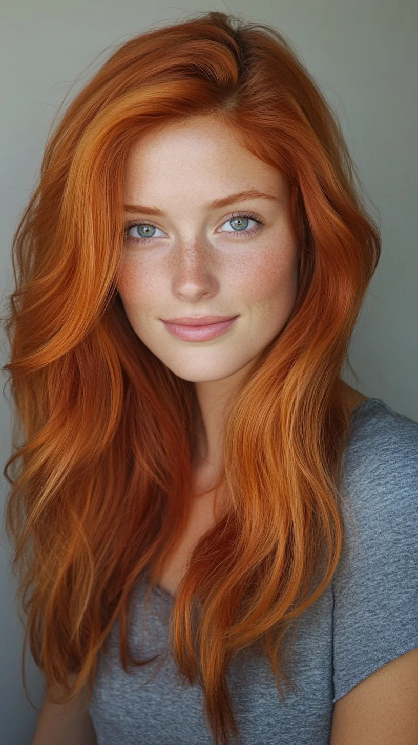 Effortlessly Luscious Waves: Embracing Vibrant Copper Tresses