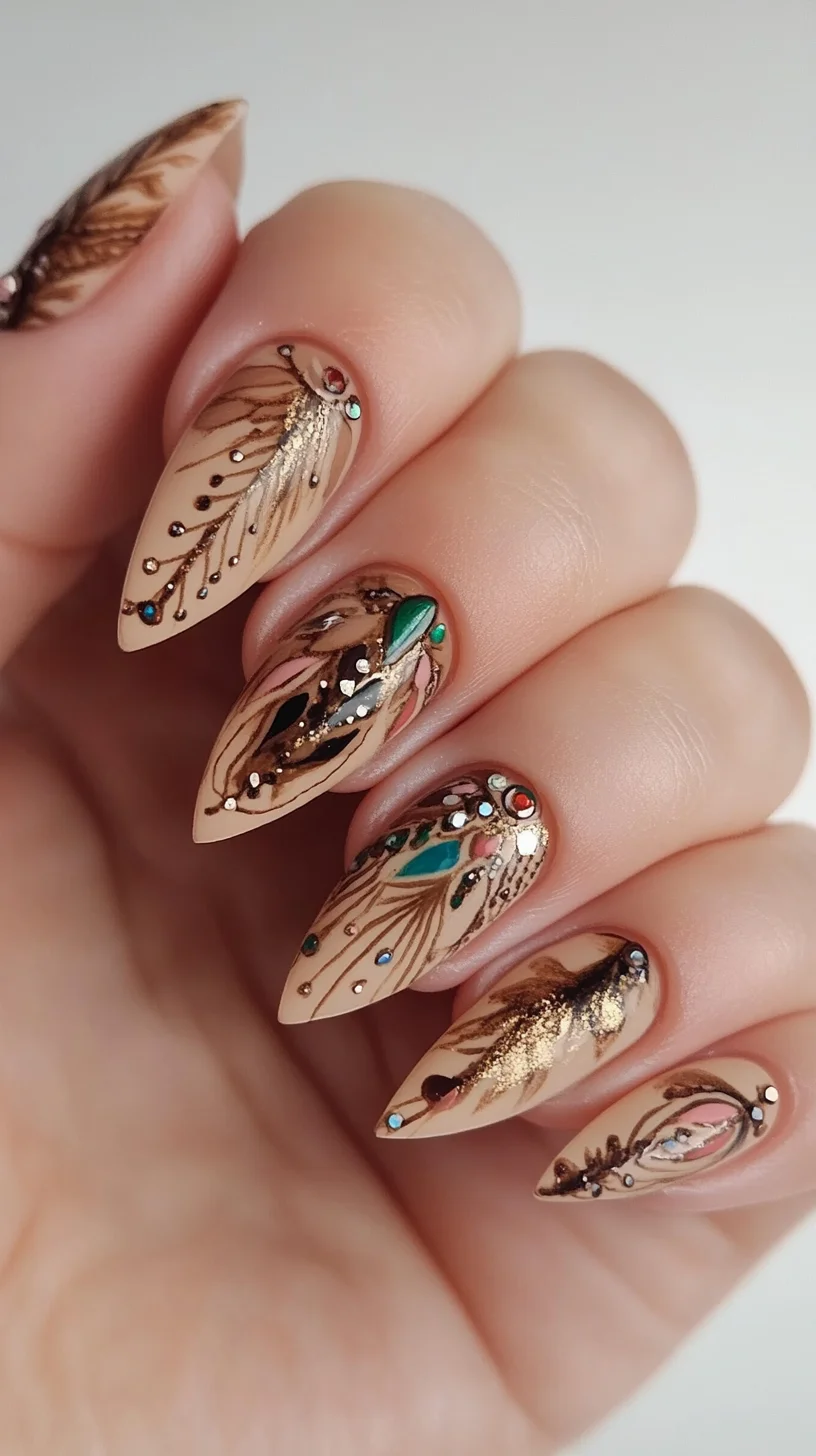 Elegant Almond Nails with Intricate Art for Ultimate Glamour