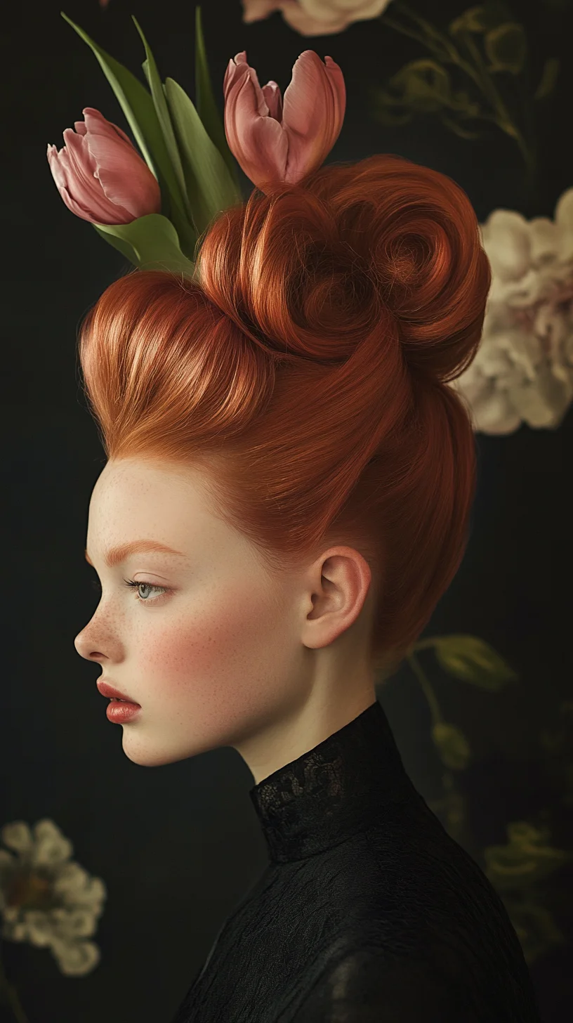 Elegant Floral Updo: A Stunning Blend of Vintage Charm and Modern Chic