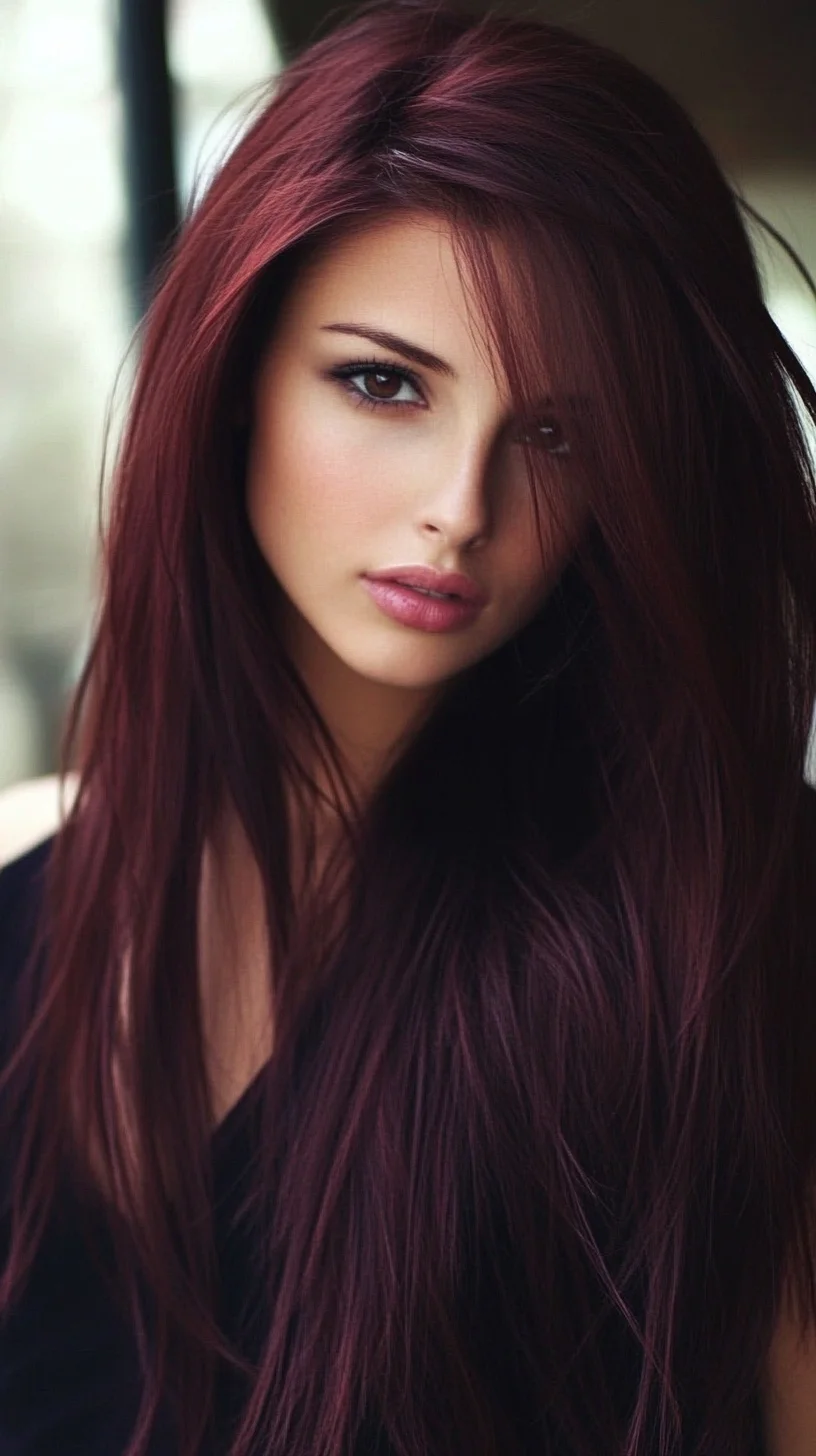 Elevate Your Look with Luscious Burgundy Long Locks