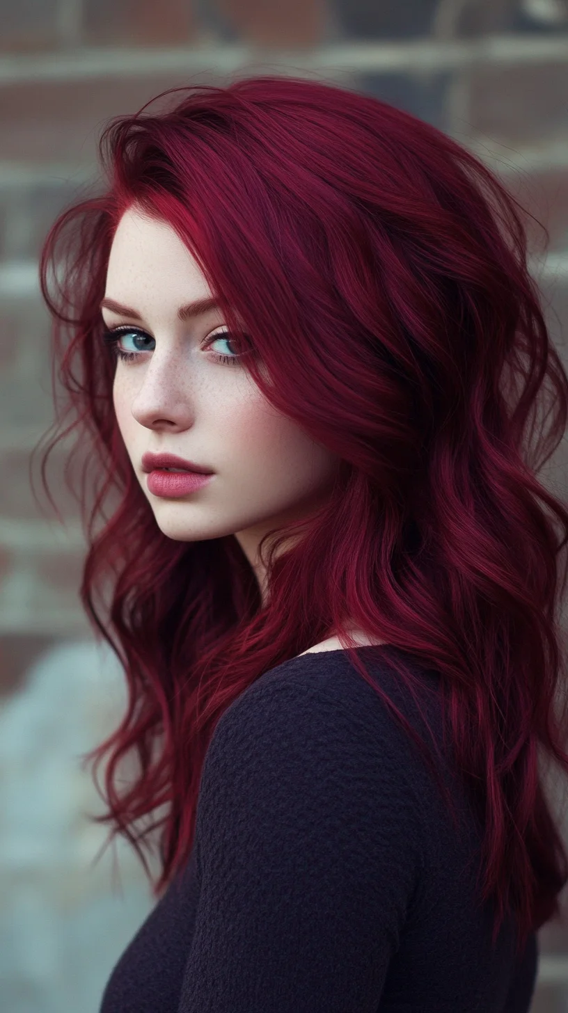 Embrace Bold Elegance with Luscious Burgundy Waves